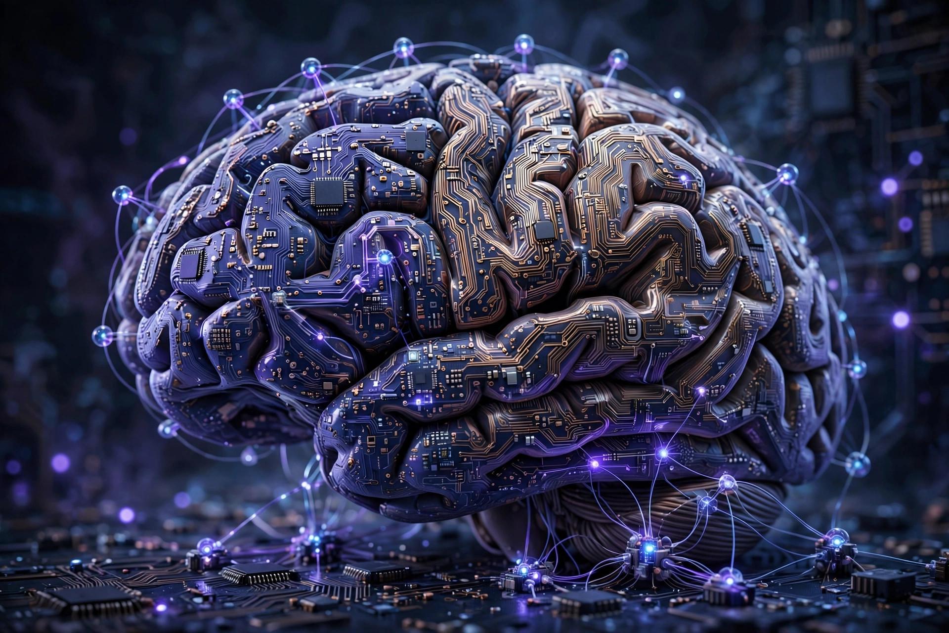 Neural network visualization with connected nodes learning from data patterns